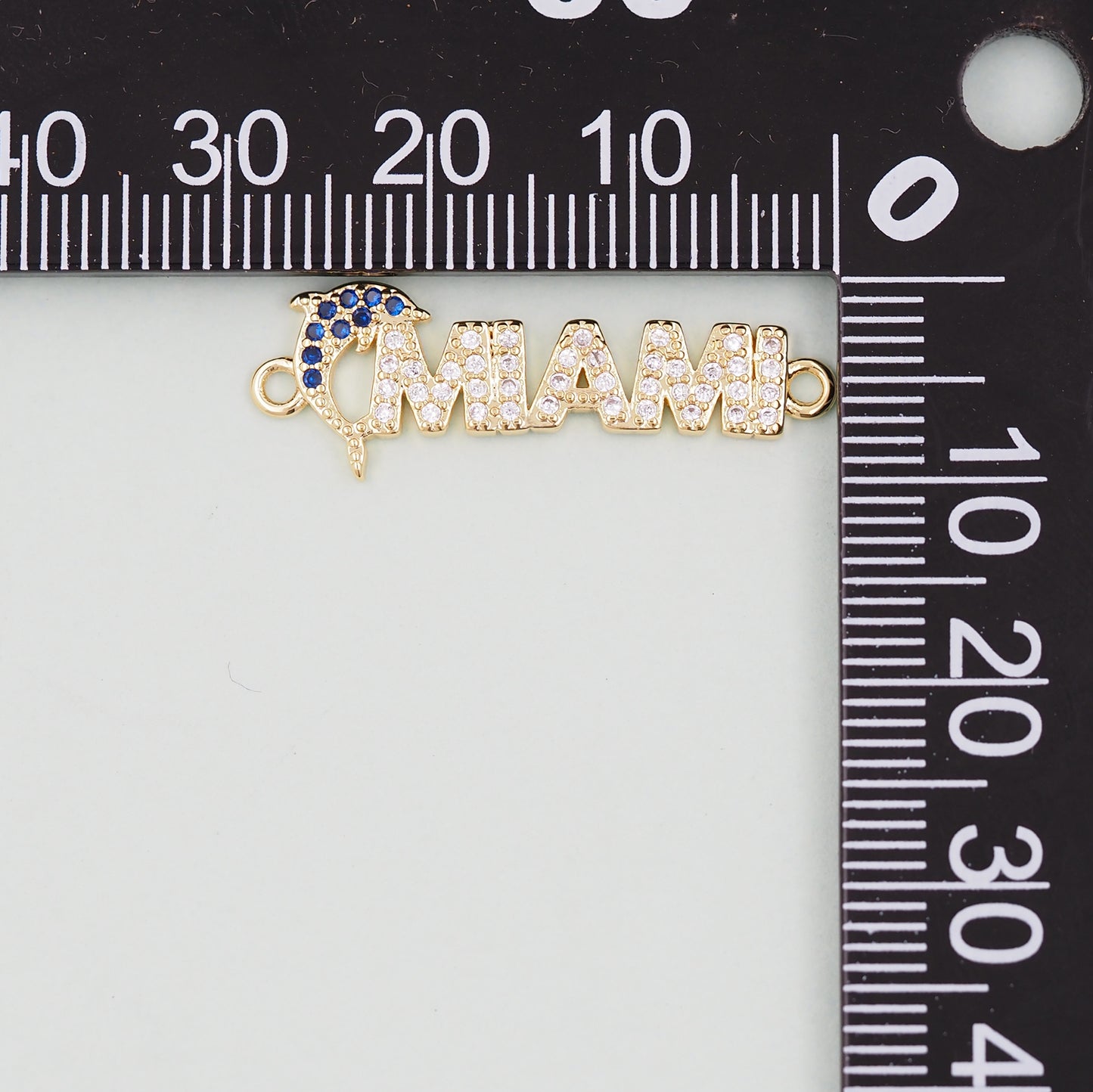 Gold Miami Charms,18K Gold Filled Miami Pendant Bracelet Necklace for DIY Jewelry Making Supply