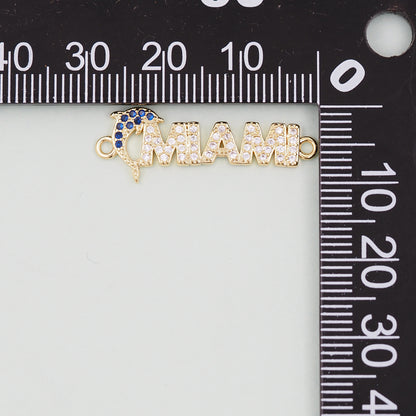 Gold Miami Charms,18K Gold Filled Miami Pendant Bracelet Necklace for DIY Jewelry Making Supply