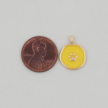 Gold Paw Charms,18K Gold Filled Cat Paw Pendant,Dog Paw Charm Bracelet Necklace for DIY Jewelry Making Supply