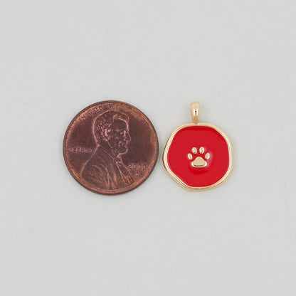 Gold Paw Charms,18K Gold Filled Cat Paw Pendant,Dog Paw Charm Bracelet Necklace for DIY Jewelry Making Supply