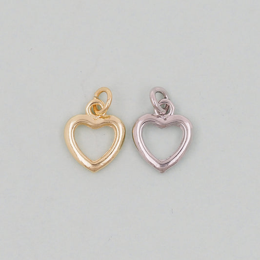 Gold Heart Charms,18K Gold Filled Heart Pendant,Heart Charm Bracelet Necklace for DIY Jewelry Making Supply