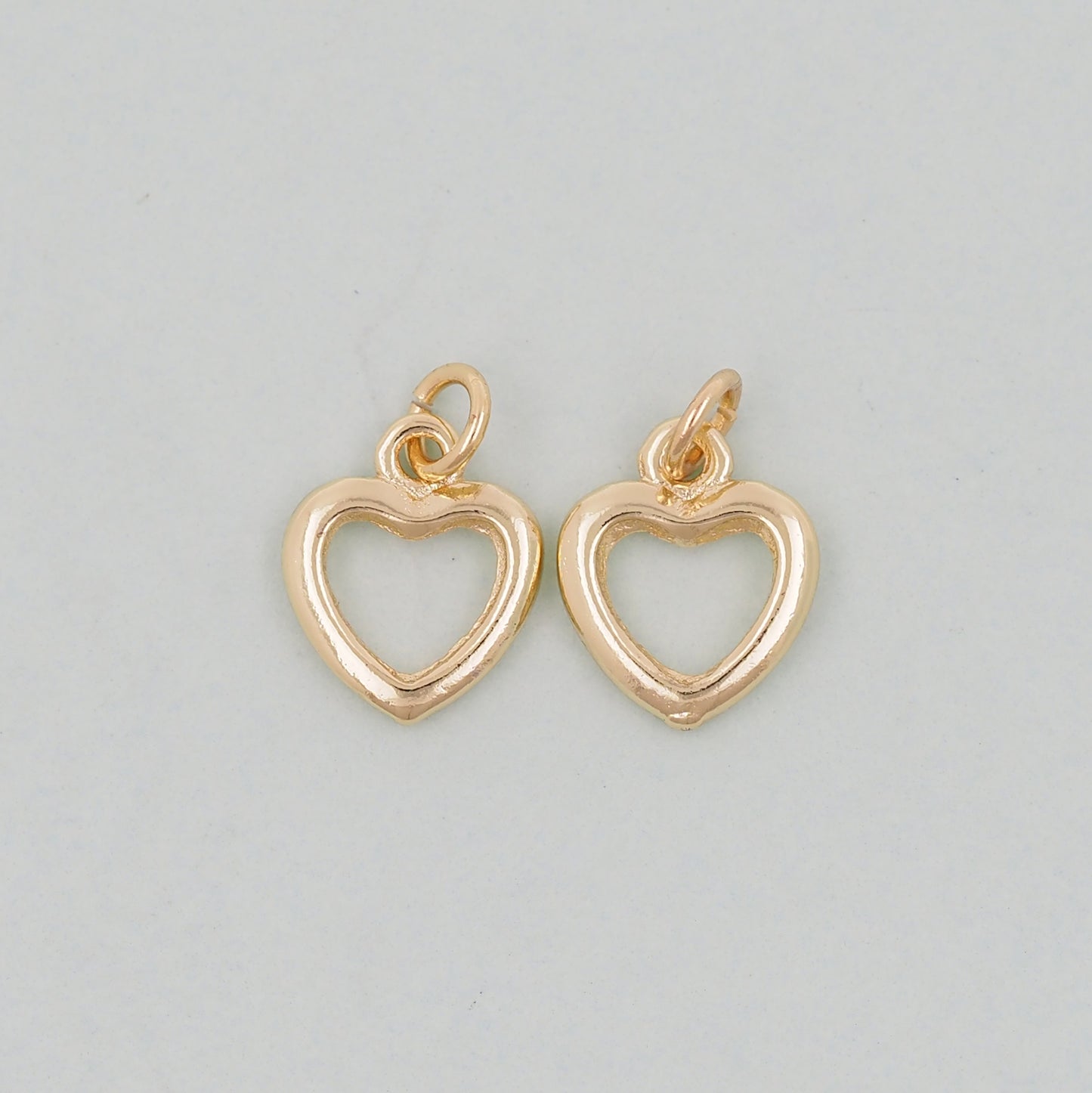 Gold Heart Charms,18K Gold Filled Heart Pendant,Heart Charm Bracelet Necklace for DIY Jewelry Making Supply