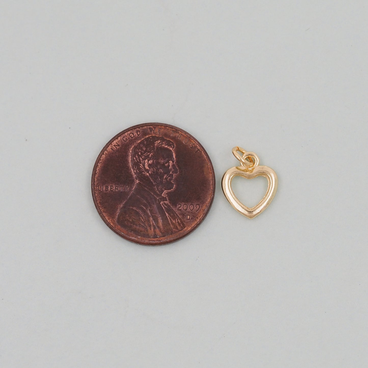 Gold Heart Charms,18K Gold Filled Heart Pendant,Heart Charm Bracelet Necklace for DIY Jewelry Making Supply