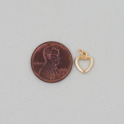 Gold Heart Charms,18K Gold Filled Heart Pendant,Heart Charm Bracelet Necklace for DIY Jewelry Making Supply