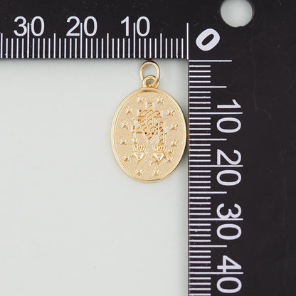 Gold sacred Heart Charms,18K Gold Filled flame sacred heart Pendant,Religious Charm Bracelet Necklace for DIY Jewelry Making Supply