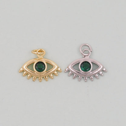 18K Gold Filled Evil Eye Pendant,Evil Eye Charm Bracelet Necklace for DIY Jewelry Making Supply