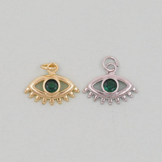 18K Gold Filled Evil Eye Pendant,Evil Eye Charm Bracelet Necklace for DIY Jewelry Making Supply