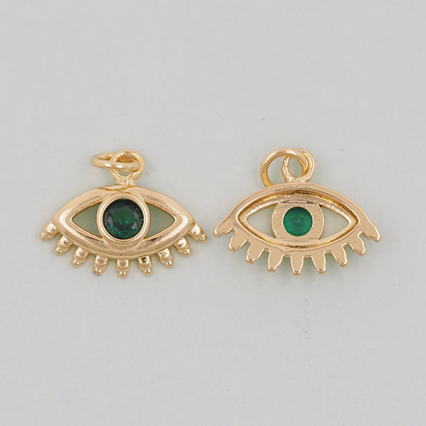 18K Gold Filled Evil Eye Pendant,Evil Eye Charm Bracelet Necklace for DIY Jewelry Making Supply