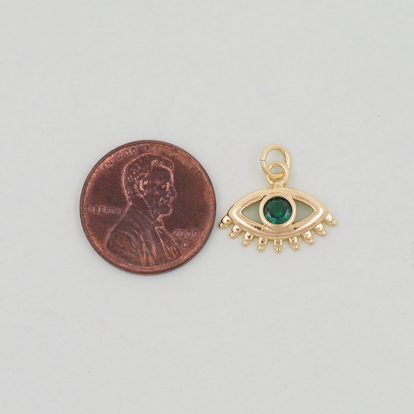18K Gold Filled Evil Eye Pendant,Evil Eye Charm Bracelet Necklace for DIY Jewelry Making Supply