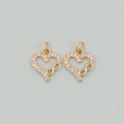 Gold Heart Charms,18K Gold Filled Heart Pendant,Heart Charm Bracelet Necklace for DIY Jewelry Making Supply