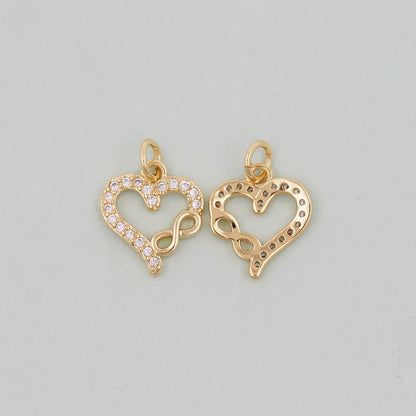 Gold Heart Charms,18K Gold Filled Heart Pendant,Heart Charm Bracelet Necklace for DIY Jewelry Making Supply