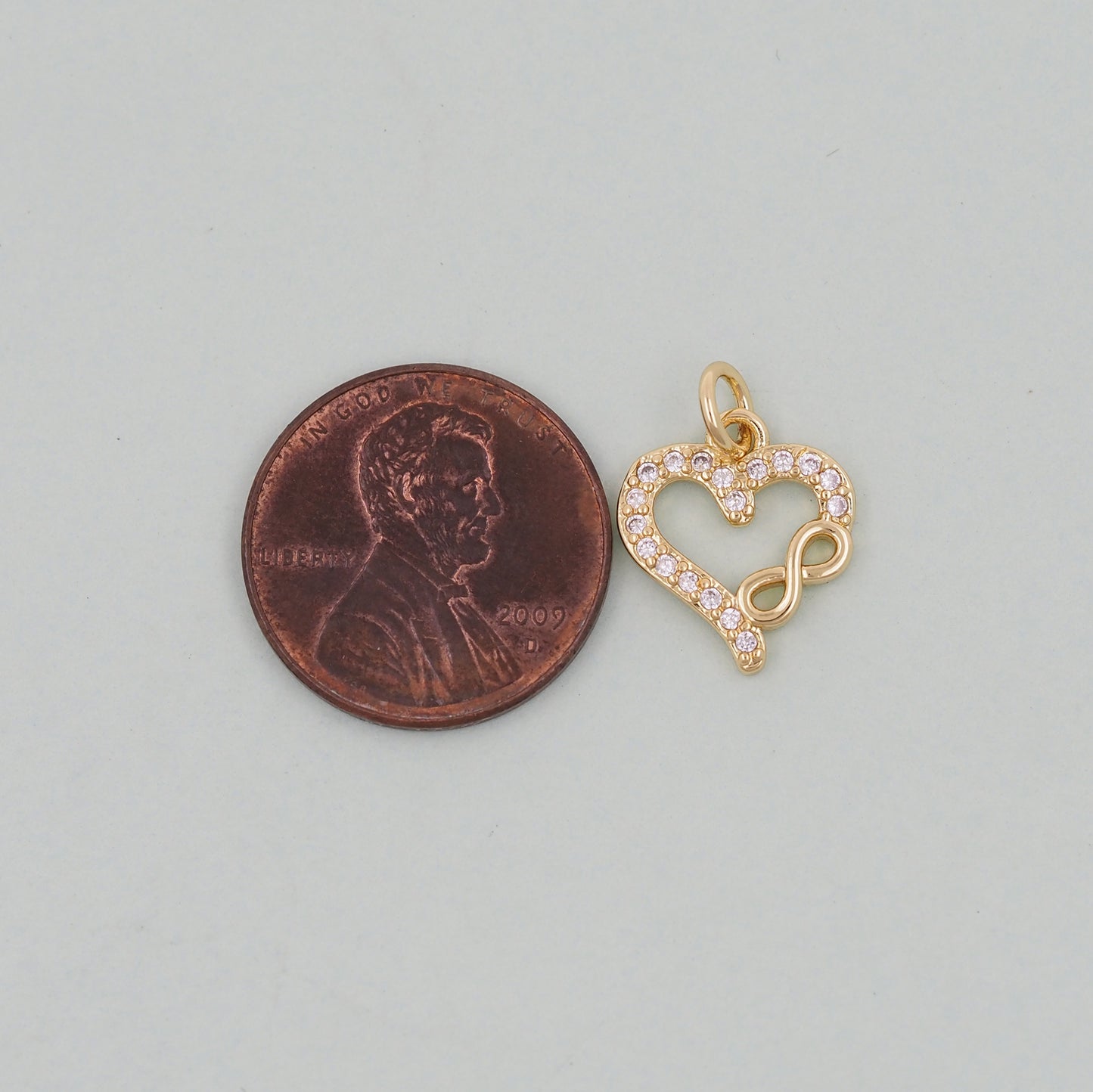 Gold Heart Charms,18K Gold Filled Heart Pendant,Heart Charm Bracelet Necklace for DIY Jewelry Making Supply