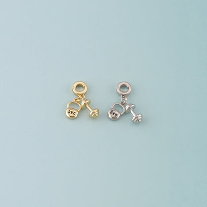 18K Gold Filled Dumbbell Pendant,Dainty Dumbbell Charm Necklace for DIY Jewelry Making Supply