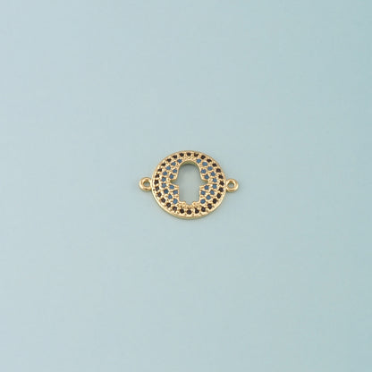 18K Gold Filled Hamsa Connector,CZ Micro Pave Hamsa Charm Necklace for DIY Jewelry Making Supply