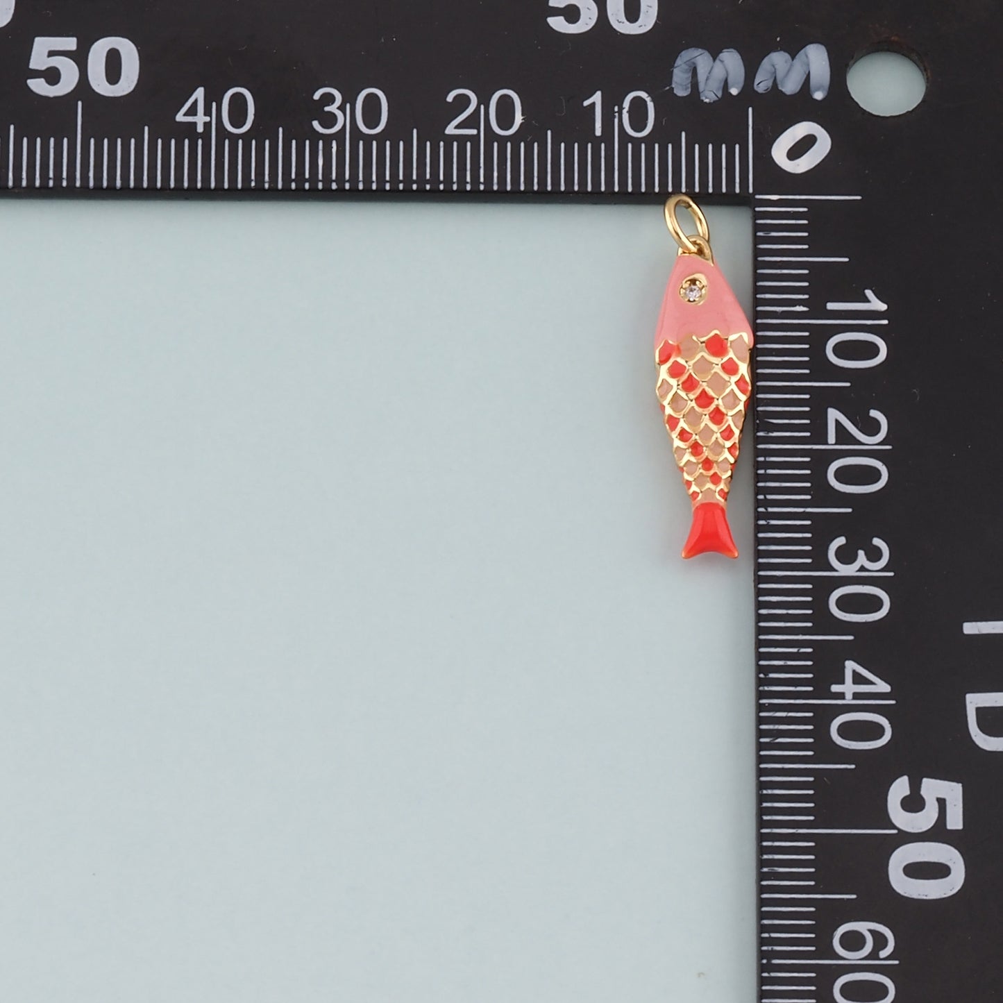 Gold Fish Charms,18K Gold Filled Fish Pendant,Enamel Ocean Charm Bracelet Necklace for DIY Jewelry Making Supply