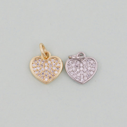 Gold Heart Charms,18K Gold Filled Heart Pendant,Heart Charm Bracelet Necklace for DIY Jewelry Making Supply