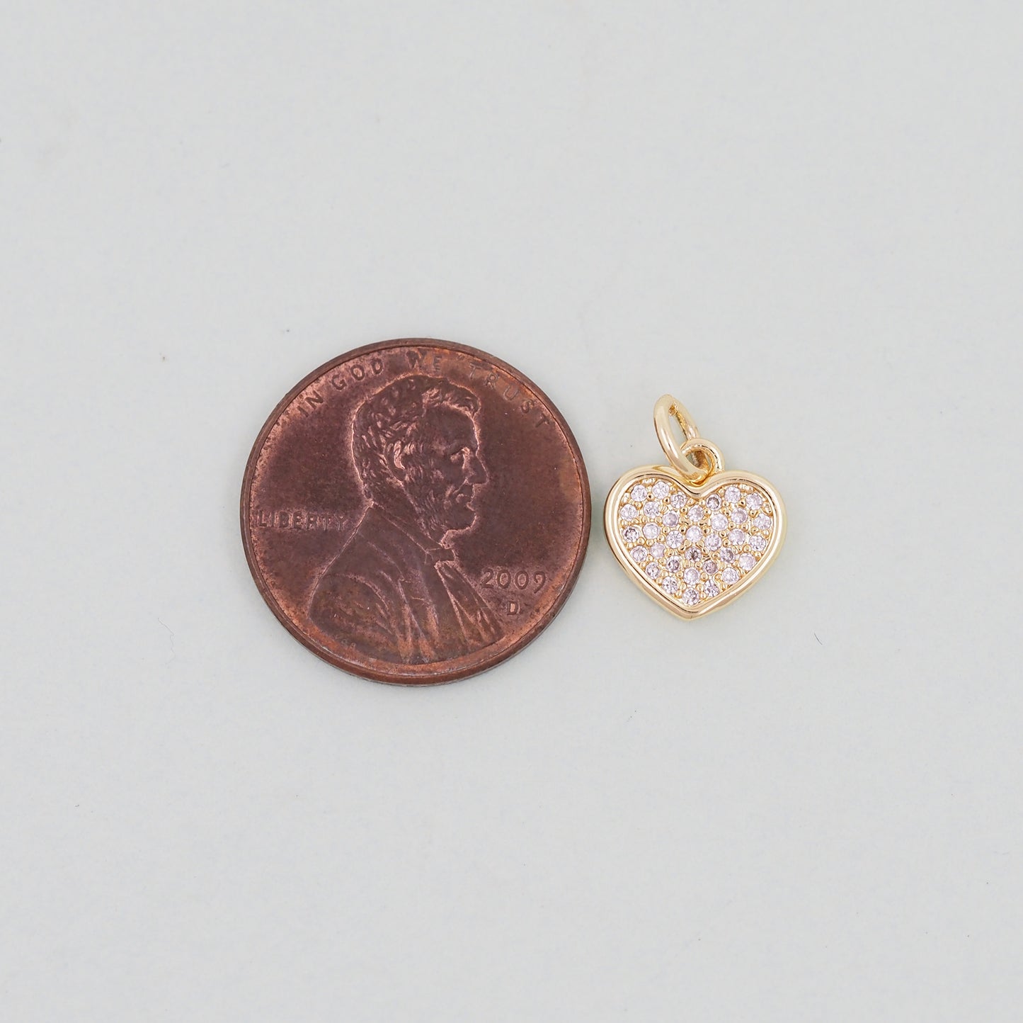 Gold Heart Charms,18K Gold Filled Heart Pendant,Heart Charm Bracelet Necklace for DIY Jewelry Making Supply