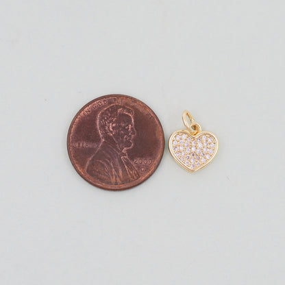 Gold Heart Charms,18K Gold Filled Heart Pendant,Heart Charm Bracelet Necklace for DIY Jewelry Making Supply