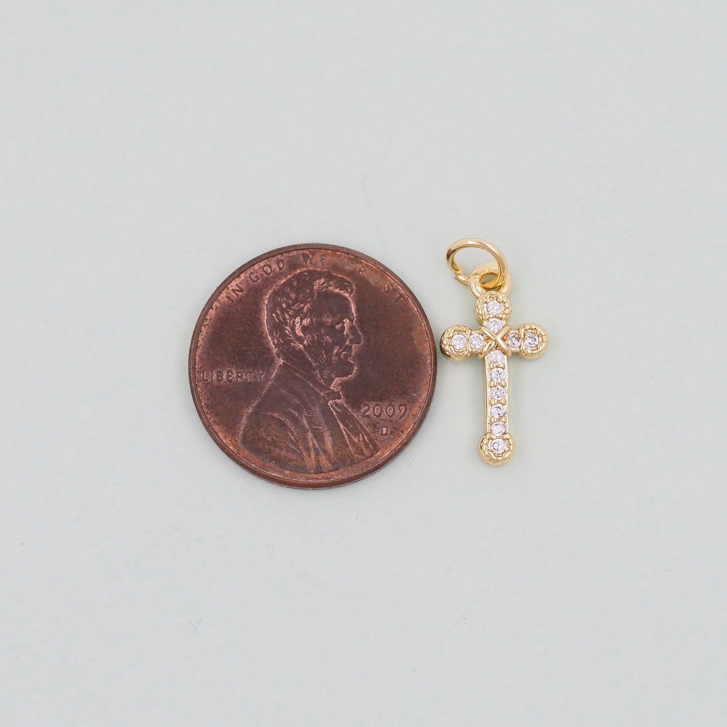 Gold Cross Charms,18K Gold Filled Cross Pendant,Silver Religious Charm Bracelet Necklace for DIY Jewelry Making Supply