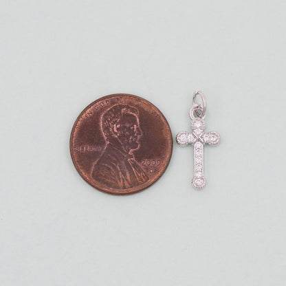 Gold Cross Charms,18K Gold Filled Cross Pendant,Silver Religious Charm Bracelet Necklace for DIY Jewelry Making Supply