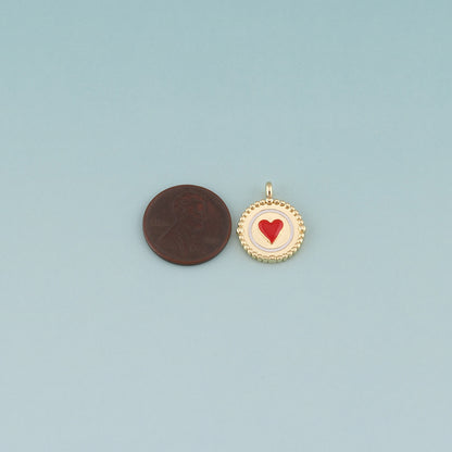 Gold Heart Charms,18K Gold Filled Heart Pendant,Enamel Heart Charm Bracelet Necklace for DIY Jewelry Making Supply