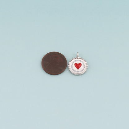Gold Heart Charms,18K Gold Filled Heart Pendant,Enamel Heart Charm Bracelet Necklace for DIY Jewelry Making Supply