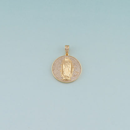 18K Gold Filled Virgin Mary Pendant,CZ Micro Pave Religion Charm Bracelet Necklace for DIY Jewelry Making Supply