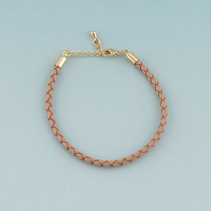 Gold Adjustable Chain,18K Gold Filled Leather Bracelet,Semi Finished Bracelets,Bracelets for Jewelry Making