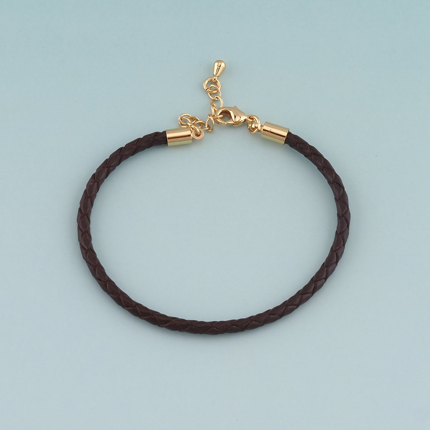Gold Adjustable Chain,18K Gold Filled Leather Bracelet,Semi Finished Bracelets,Bracelets for Jewelry Making