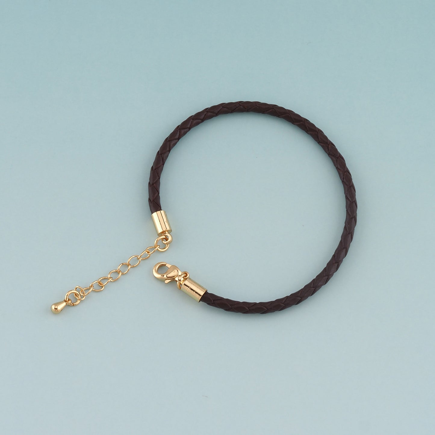 Gold Adjustable Chain,18K Gold Filled Leather Bracelet,Semi Finished Bracelets,Bracelets for Jewelry Making