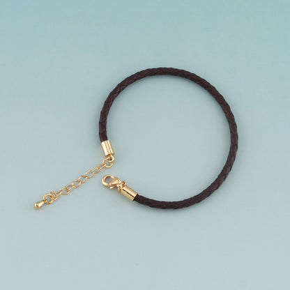 Gold Adjustable Chain,18K Gold Filled Leather Bracelet,Semi Finished Bracelets,Bracelets for Jewelry Making
