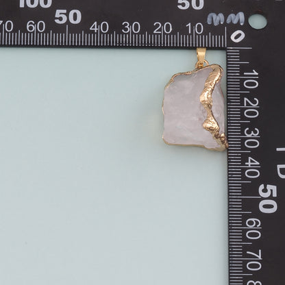 18K Gold Filled Natural Stone Pendant,Natural Stone Charm Bracelet Necklace for DIY Jewelry Making Supply