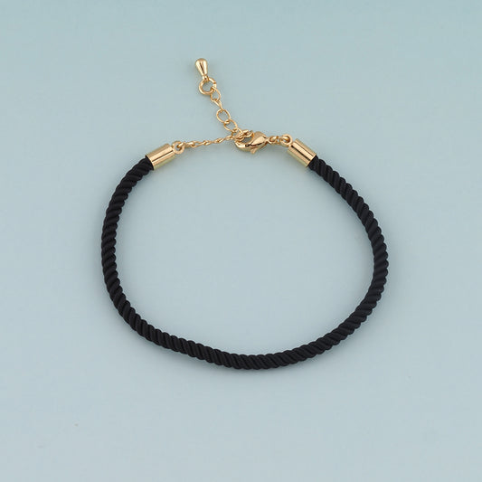 Gold Adjustable Braided rope,18K Gold Filled Braid Bracelet,Semi Finished Bracelets,Bracelets for Jewelry Making
