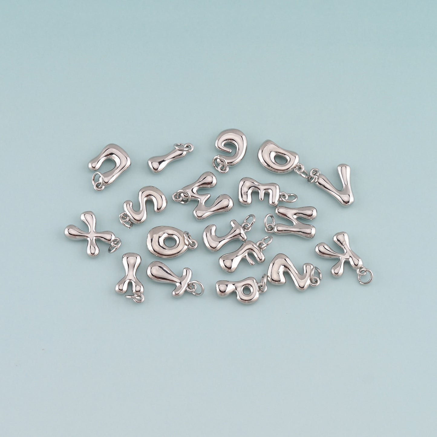 Gold letter Charms,18K Gold Filled letter Pendant,Initial Charm Bracelet Necklace for DIY Jewelry Making Supply