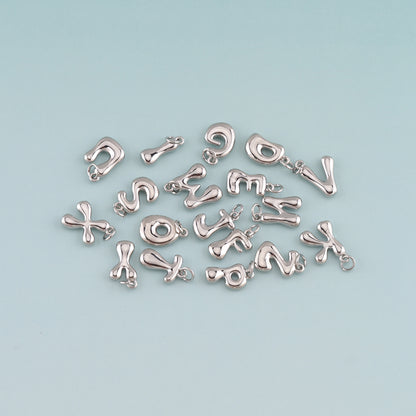 Gold letter Charms,18K Gold Filled letter Pendant,Initial Charm Bracelet Necklace for DIY Jewelry Making Supply