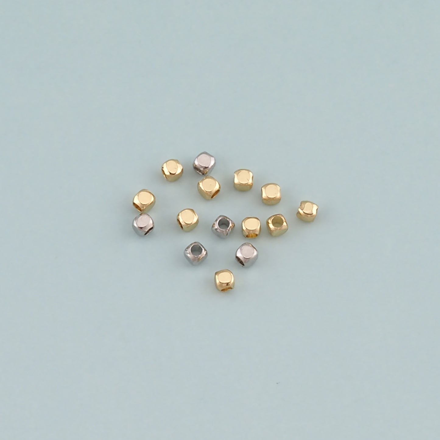 20pcs 18K Gold Filled Square Spacer Beads Bracelet Necklace for DIY Jewelry Making Supply
