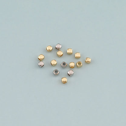 20pcs 18K Gold Filled Square Spacer Beads Bracelet Necklace for DIY Jewelry Making Supply