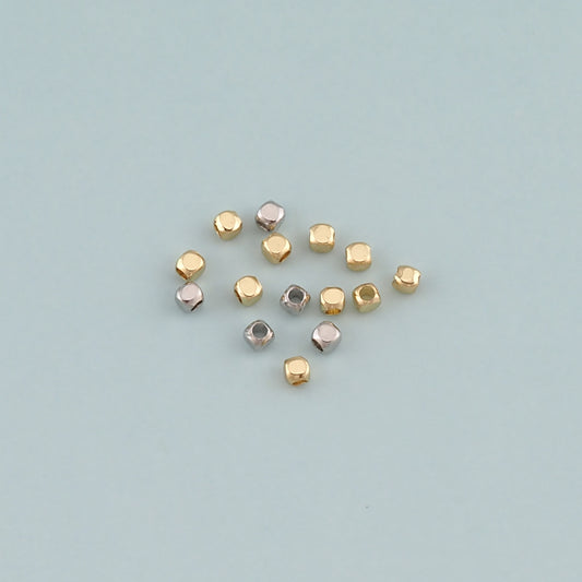 20pcs 18K Gold Filled Square Spacer Beads Bracelet Necklace for DIY Jewelry Making Supply