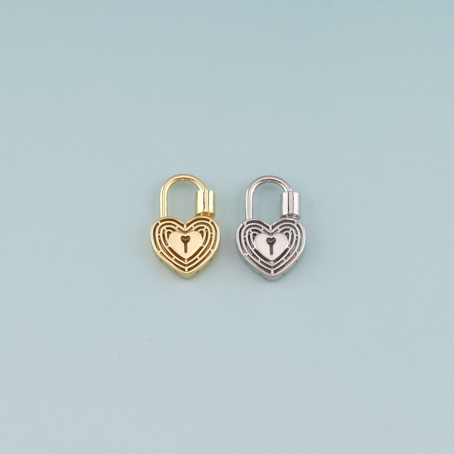 18K Gold Filled Heart Carabiner Clasp,Buckle Clasp,Carabiner Screw Clasp,Turnbuckle,for DIY Jewelry