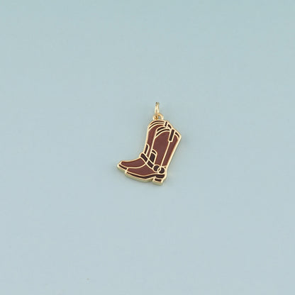 Gold Boots Charms,18K Gold Filled Boots Pendant,Enamel Cowboy Boots Charm Bracelet Necklace for DIY Jewelry Making Supply