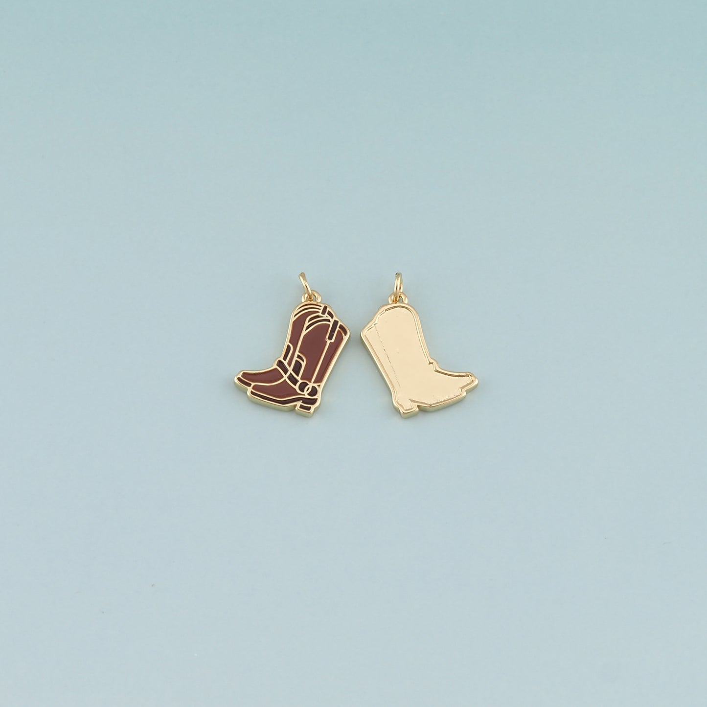 Gold Boots Charms,18K Gold Filled Boots Pendant,Enamel Cowboy Boots Charm Bracelet Necklace for DIY Jewelry Making Supply