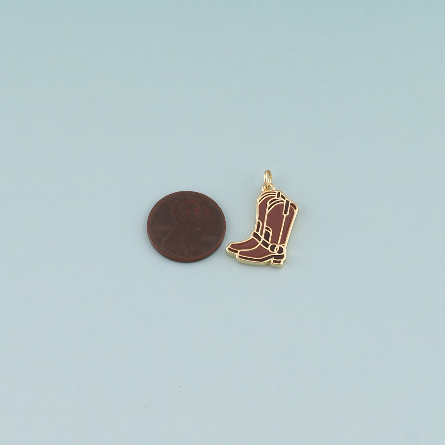 Gold Boots Charms,18K Gold Filled Boots Pendant,Enamel Cowboy Boots Charm Bracelet Necklace for DIY Jewelry Making Supply