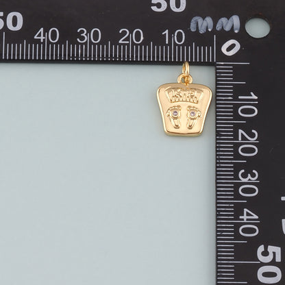 18K Gold Filled Foot Pendant,CZ Micro Pave Baby Foot Charm Bracelet Necklace for DIY Jewelry Making Supply