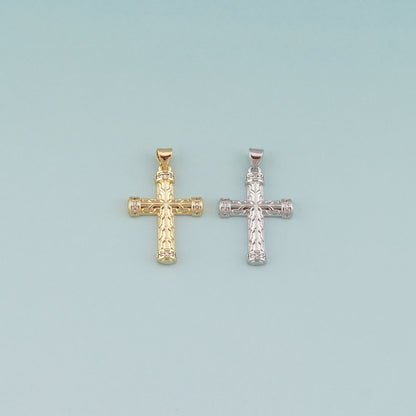 Gold Cross Charms,18K Gold Filled Cross Pendant,CZ Micro Pave Religion Charm Bracelet Necklace for DIY Jewelry Making Supply