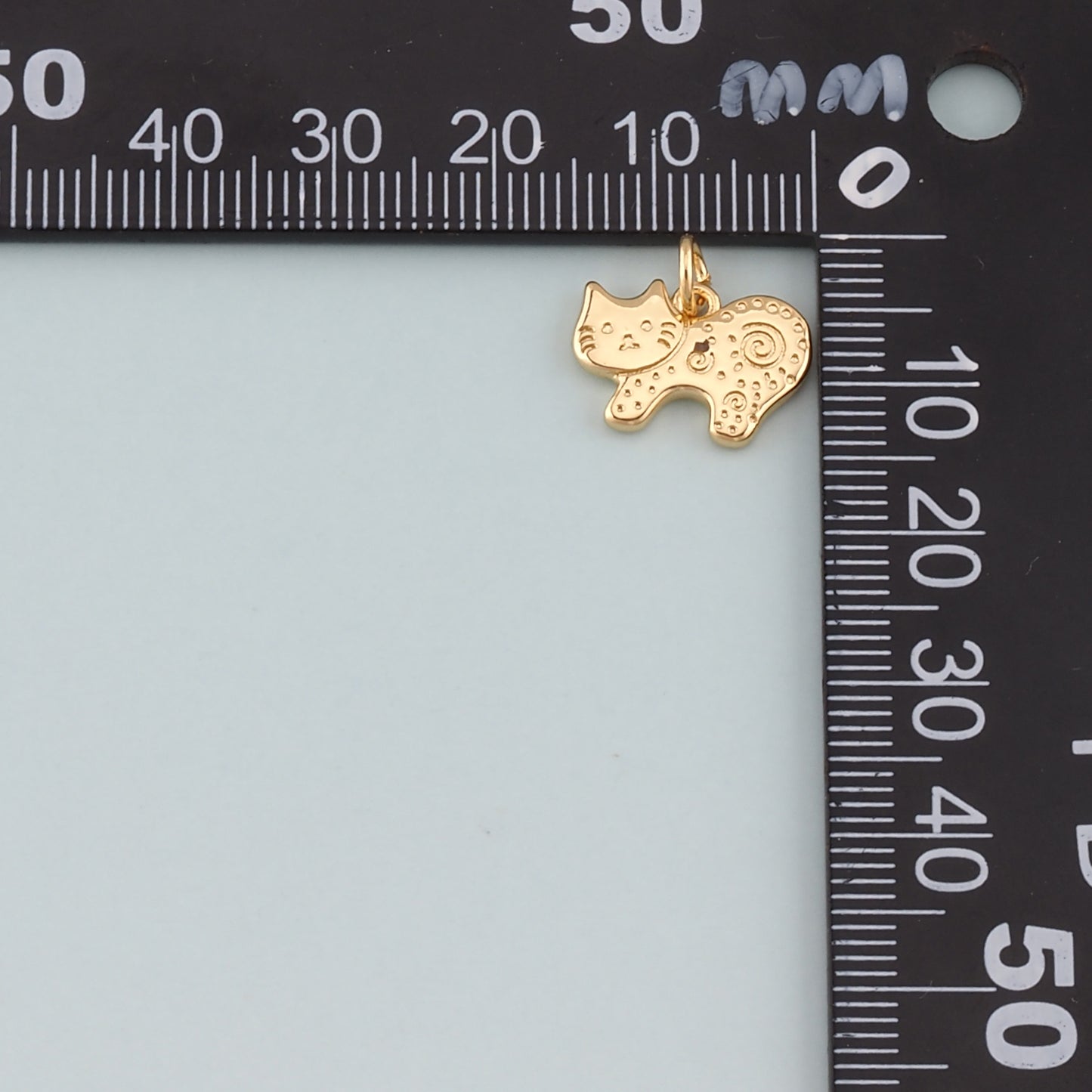 Gold Cat Charms,18K Gold Filled Cat Pendant,Cute Cat Charm Bracelet Necklace for DIY Jewelry Making Supply