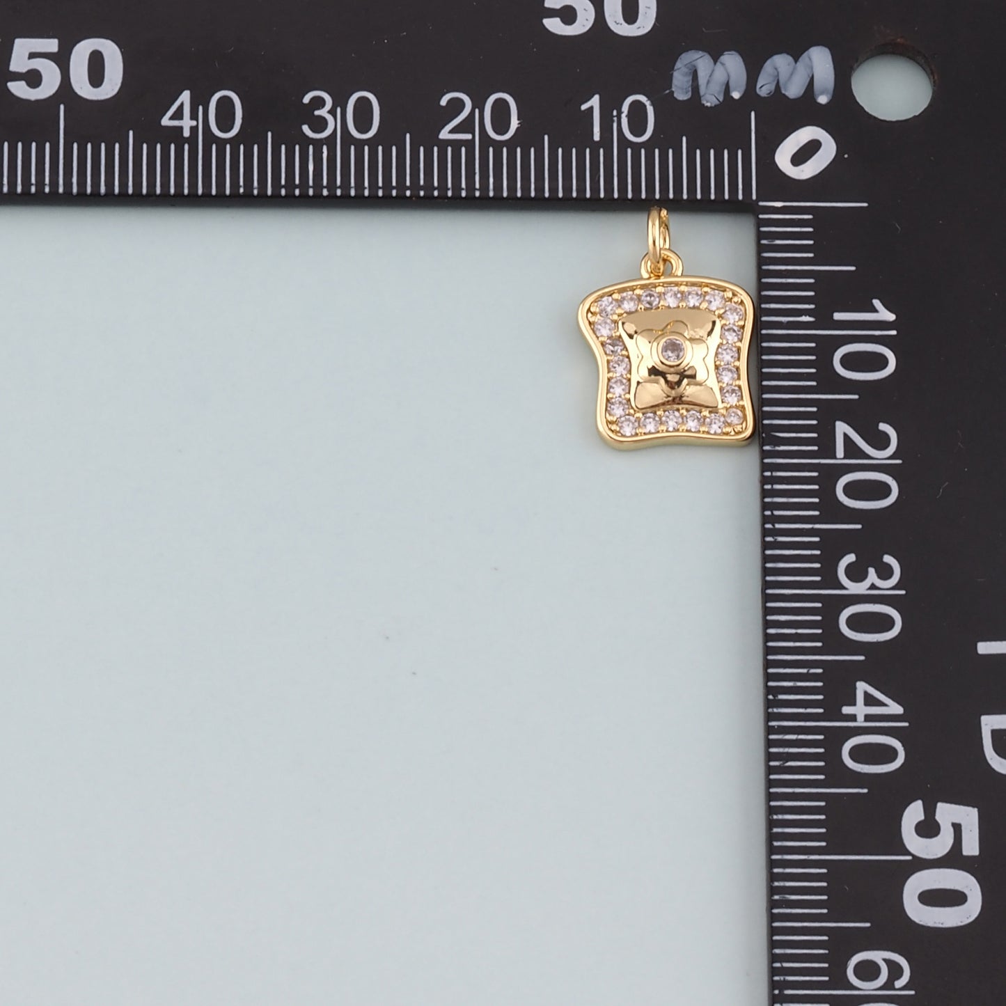 Gold Flower Charms,18K Gold Filled Flower Pendant,CZ Micro Pave Flower Charm Bracelet Necklace for DIY Jewelry Making Supply
