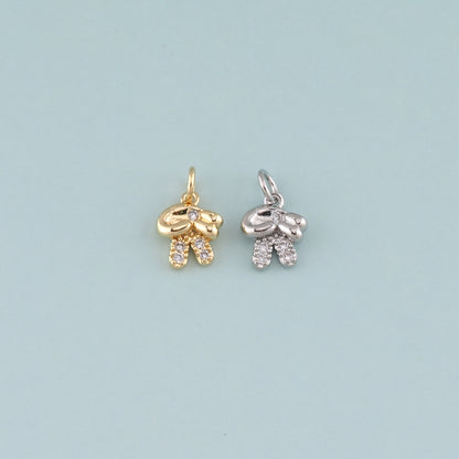 Gold Hand Charms,18K Gold Filled Gesture Pendant,CZ Micro Pave Hand Charm Bracelet Necklace for DIY Jewelry Making Supply