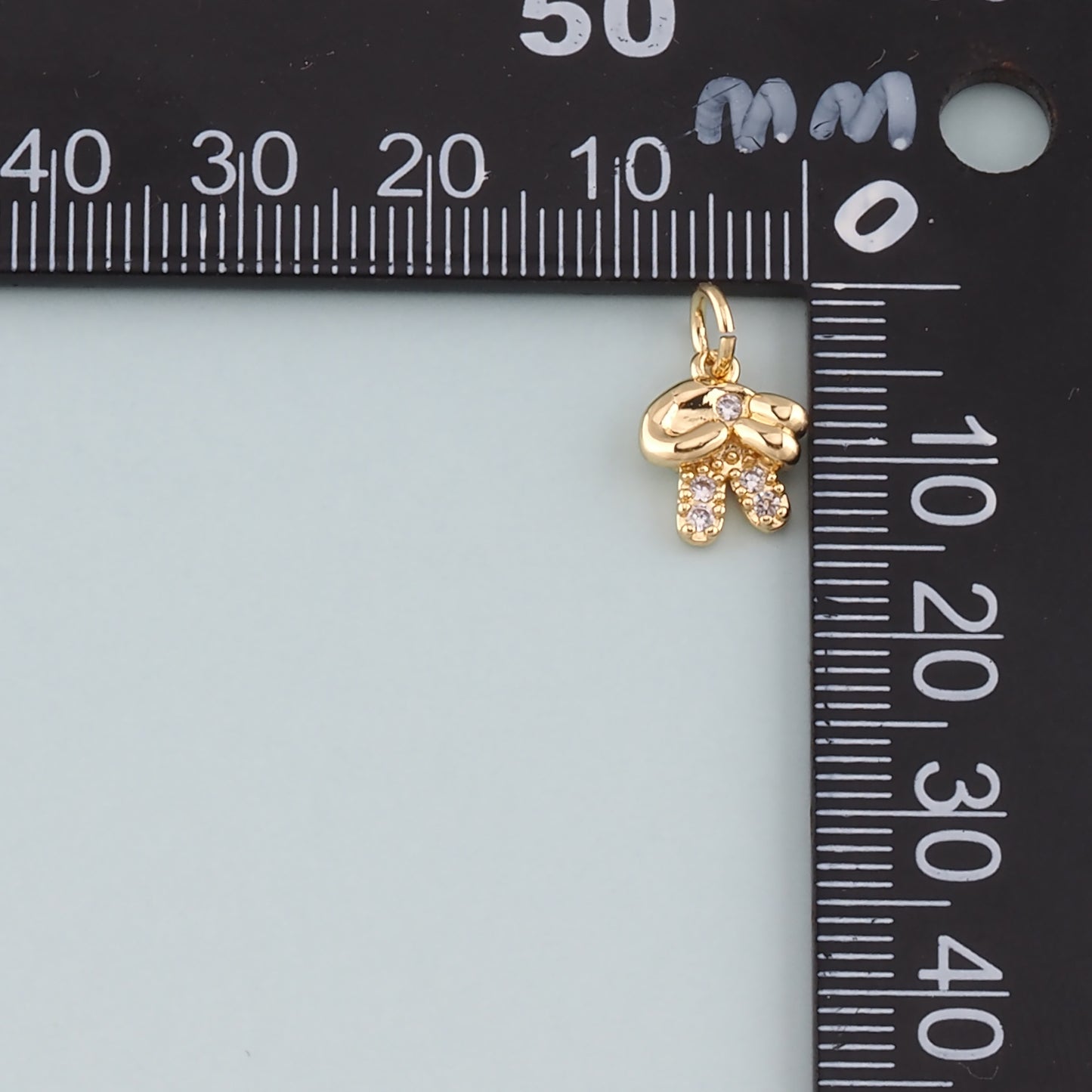 Gold Hand Charms,18K Gold Filled Gesture Pendant,CZ Micro Pave Hand Charm Bracelet Necklace for DIY Jewelry Making Supply
