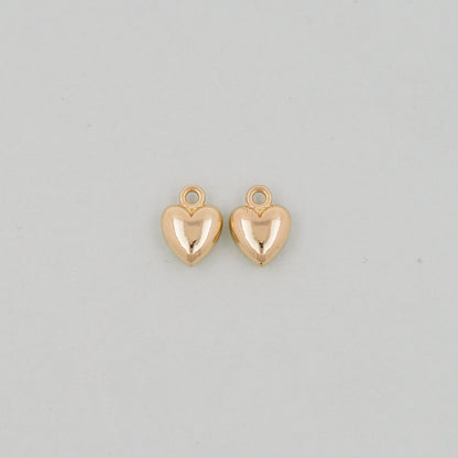 Gold Small Heart Charms,18K Gold Filled Heart Pendant,Heart Charm Bracelet Necklace for DIY Jewelry Making Supply