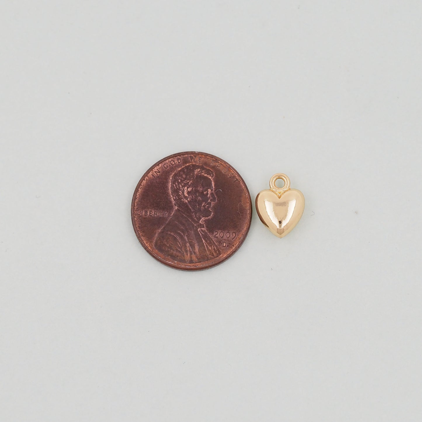 Gold Small Heart Charms,18K Gold Filled Heart Pendant,Heart Charm Bracelet Necklace for DIY Jewelry Making Supply